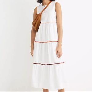 Madewell Rickrack Cattail Tiered Midi Dress